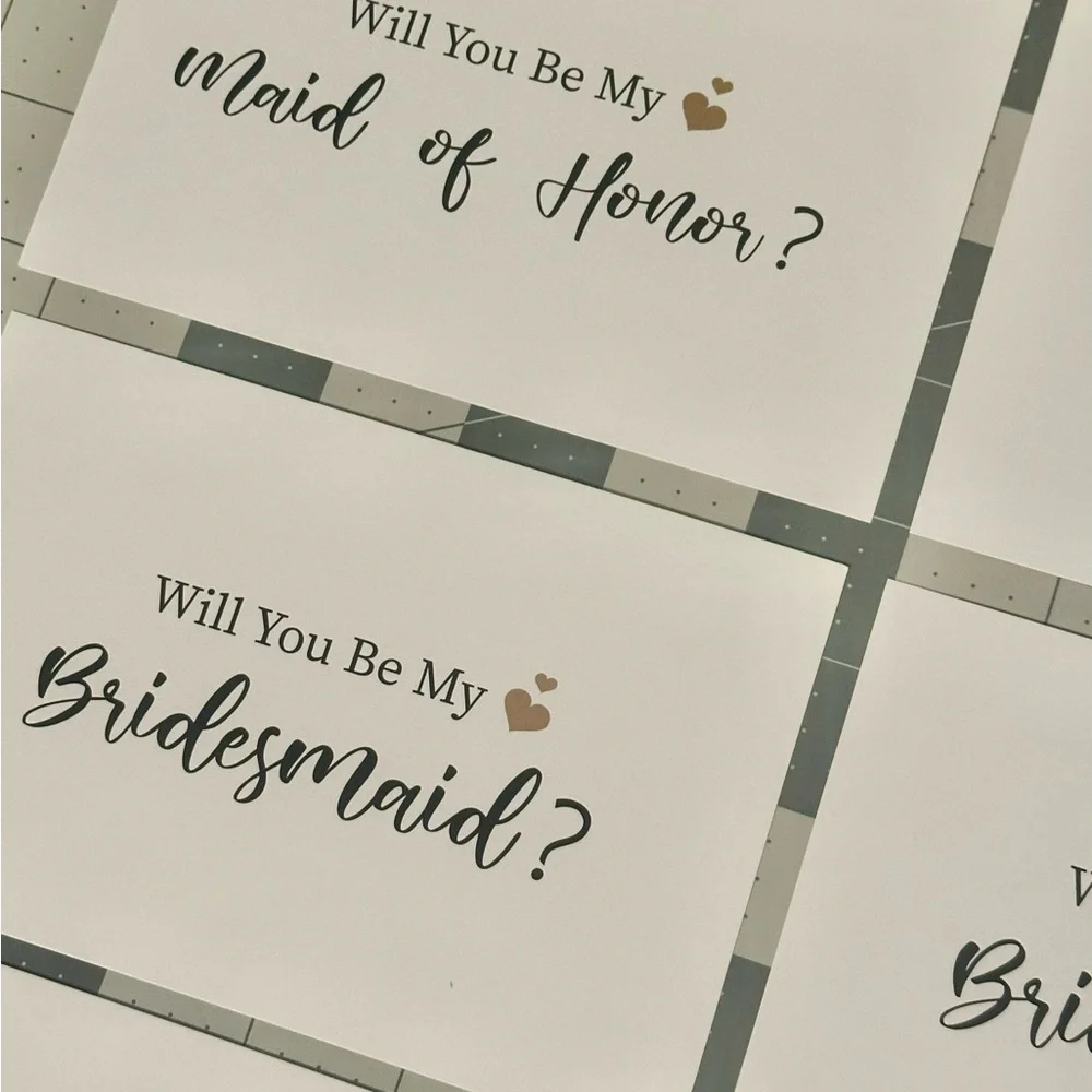 Bridesmaid and Maid of Honor Proposal Cards